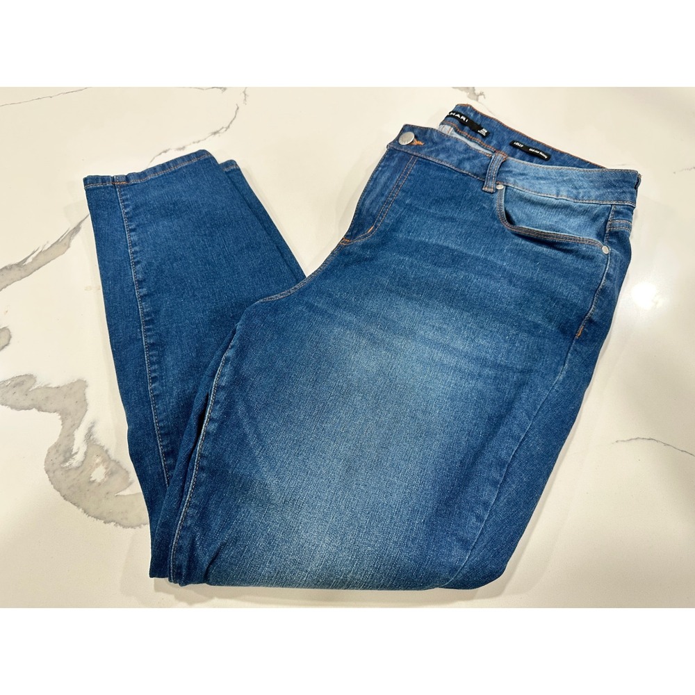 Tahari Kelly Mid-rise Skinny Jeans Womens 20W Medium Wash Stretch Denim Blue